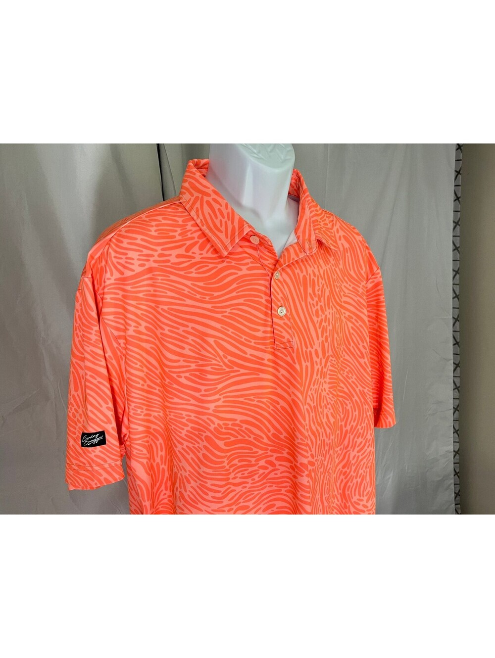 Sunday Swagger Men's Animal Print Short Sleeve Golf Performance Polo Shirt XXL